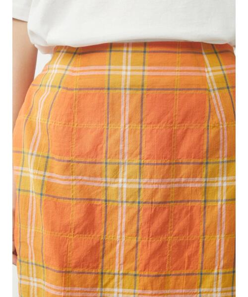 Green　Parks（グリーンパークス）の「コットンIラインチェックスカート（スカート・レディース・ブラック/イエロー/グリーン・FREE）」の10枚目の写真