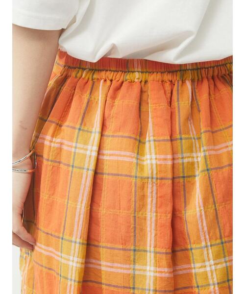 Green　Parks（グリーンパークス）の「コットンIラインチェックスカート（スカート・レディース・ブラック/イエロー/グリーン・FREE）」の11枚目の写真
