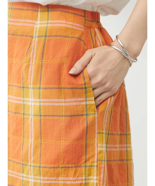 Green　Parks（グリーンパークス）の「コットンIラインチェックスカート（スカート・レディース・ブラック/イエロー/グリーン・FREE）」の12枚目の写真