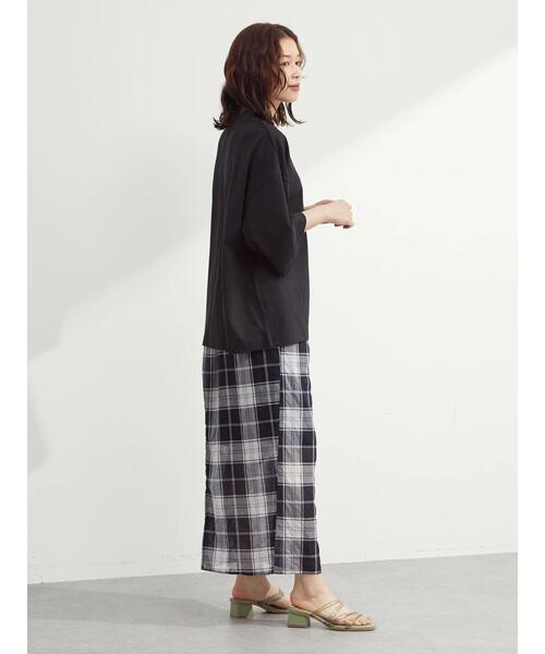 Green　Parks（グリーンパークス）の「コットンIラインチェックスカート（スカート・レディース・ブラック/イエロー/グリーン・FREE）」の19枚目の写真