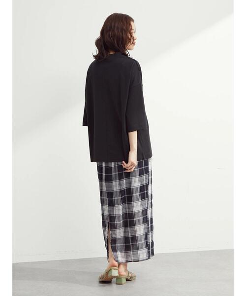 Green　Parks（グリーンパークス）の「コットンIラインチェックスカート（スカート・レディース・ブラック/イエロー/グリーン・FREE）」の20枚目の写真