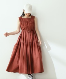 N.(N. Natural Beauty Basic) | 【S Size Line】◆コットンローンスクエアネックティアードワンピース(ワンピース)