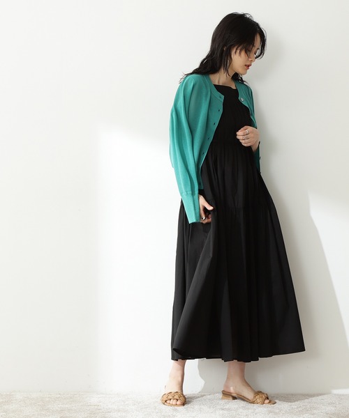 N.（N. Natural Beauty Basic）（エヌエヌナチュラルビューティーベーシック）の「【S Size Line】◆コットンローンスクエアネックティアードワンピース（ワンピース・レディース・ブラック/レッド/グリーン/チョコ・SMALL/MEDIUM）」の5枚目の写真