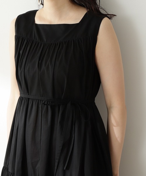 N.（N. Natural Beauty Basic）（エヌエヌナチュラルビューティーベーシック）の「【S Size Line】◆コットンローンスクエアネックティアードワンピース（ワンピース・レディース・ブラック/レッド/グリーン/チョコ・SMALL/MEDIUM）」の18枚目の写真