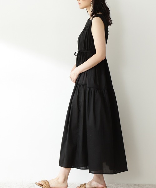 N.（N. Natural Beauty Basic）（エヌエヌナチュラルビューティーベーシック）の「【S Size Line】◆コットンローンスクエアネックティアードワンピース（ワンピース・レディース・ブラック/レッド/グリーン/チョコ・SMALL/MEDIUM）」の16枚目の写真