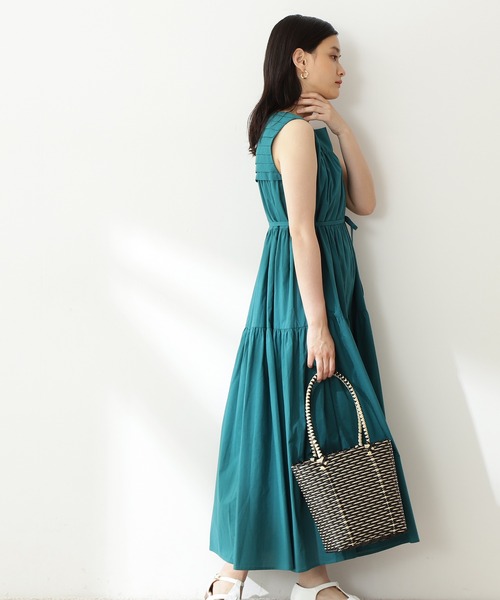 N.（N. Natural Beauty Basic）（エヌエヌナチュラルビューティーベーシック）の「【S Size Line】◆コットンローンスクエアネックティアードワンピース（ワンピース・レディース・ブラック/レッド/グリーン/チョコ・SMALL/MEDIUM）」の12枚目の写真