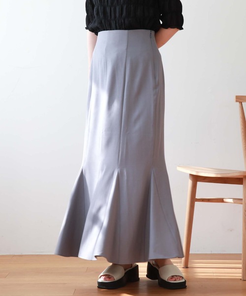 archives(アルシーヴ)の「マチ付きマーメイドスカート(スカート・レディース・ブルーグレー/アイボリー/ブラウン/ブラック・MEDIUM)」の4枚目の写真