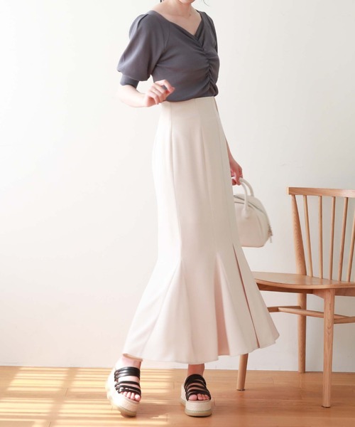 archives(アルシーヴ)の「マチ付きマーメイドスカート(スカート・レディース・ブルーグレー/アイボリー/ブラウン/ブラック・MEDIUM)」の5枚目の写真