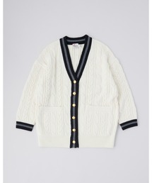 美品 21AW Traditional Weatherwear トラディショナルウェザーウェア CABLE TILDEN Vネックベスト プルオーバー ニット S ホワイト レディース 古着 中古 Traditional Weatherwear 美品 21AW トラディショナルウェザー