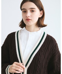 美品 21AW Traditional Weatherwear トラディショナルウェザーウェア CABLE TILDEN Vネックベスト プルオーバー ニット S ホワイト レディース 古着 中古 美品 21AW Traditional Weatherwear トラディショナルウェザー