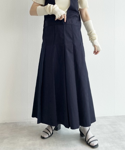 w closet（ダブルクローゼット）の「【2WAY】チノプリーツジャンパースカート（ジャンパースカート・レディース・ベージュ/ダークネイビー・FREE）」の22枚目の写真