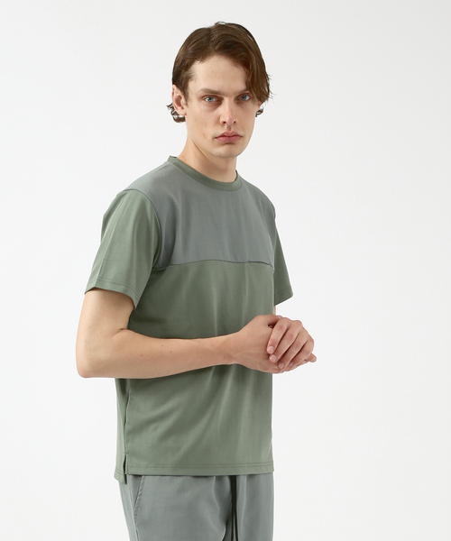5351 POUR LES HOMMES(ゴーサンゴーイチプールオム)の「【BLANC】【セットアップ対応】ポリツイルポケットTシャツ(Tシャツ/カットソー・メンズ・ブラック/チャコールグレー/グレー・46/48)」の1枚目の写真