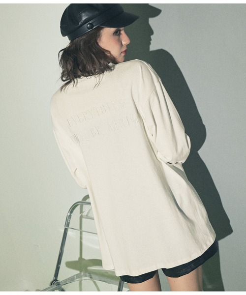 ANAP（アナップ）の「フロントツイストバック刺繍ロンT（Tシャツ/カットソー・レディース・ホワイト/ベージュ/カーキ/スミクロ・FREE）」の5枚目の写真