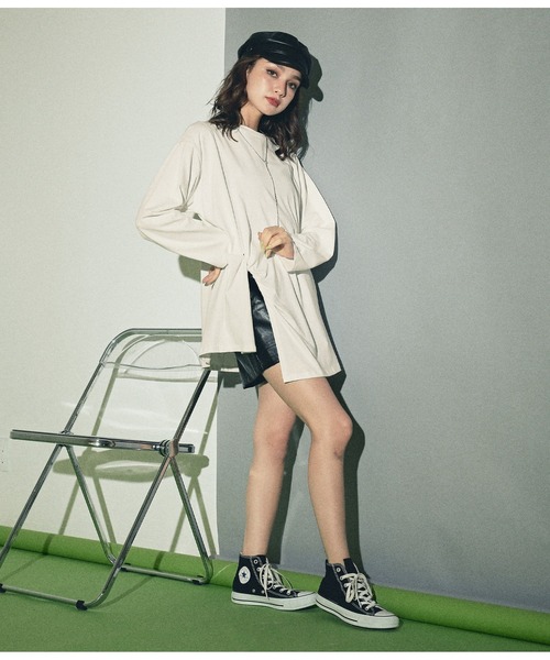 ANAP（アナップ）の「フロントツイストバック刺繍ロンT（Tシャツ/カットソー・レディース・ホワイト/ベージュ/カーキ/スミクロ・FREE）」の6枚目の写真