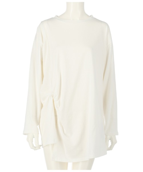 ANAP（アナップ）の「フロントツイストバック刺繍ロンT（Tシャツ/カットソー・レディース・ホワイト/ベージュ/カーキ/スミクロ・FREE）」の13枚目の写真