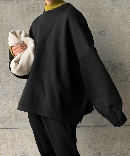 select MOCA by son（セレクトモカバイソン）の「オーバーリラックスプルオーバー（スウェット・レディース・グレー/アイボリー/ブラック・FREE）」の19枚目の写真