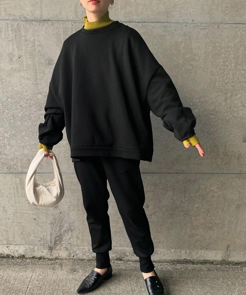 select MOCA by son（セレクトモカバイソン）の「オーバーリラックスプルオーバー（スウェット・レディース・グレー/アイボリー/ブラック・FREE）」の6枚目の写真