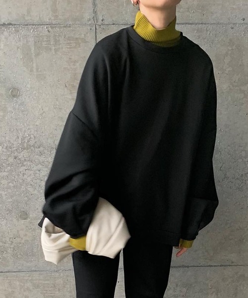 select MOCA by son（セレクトモカバイソン）の「オーバーリラックスプルオーバー（スウェット・レディース・グレー/アイボリー/ブラック・FREE）」の17枚目の写真