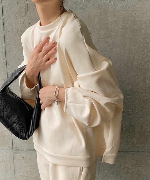 select MOCA by son（セレクトモカバイソン）の「オーバーリラックスプルオーバー（スウェット・レディース・グレー/アイボリー/ブラック・FREE）」の9枚目の写真