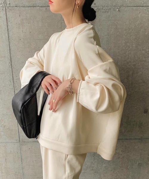 select MOCA by son（セレクトモカバイソン）の「オーバーリラックスプルオーバー（スウェット・レディース・グレー/アイボリー/ブラック・FREE）」の7枚目の写真