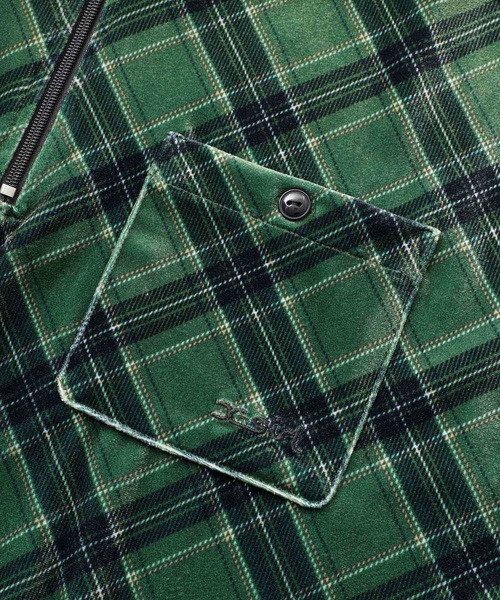 X-girl(エックスガール)の「TARTAN PLAID ANORAK SHIRT(シャツ/ブラウス・レディース・ブラック/オリーブ/ブルー・S/M)」の8枚目の写真