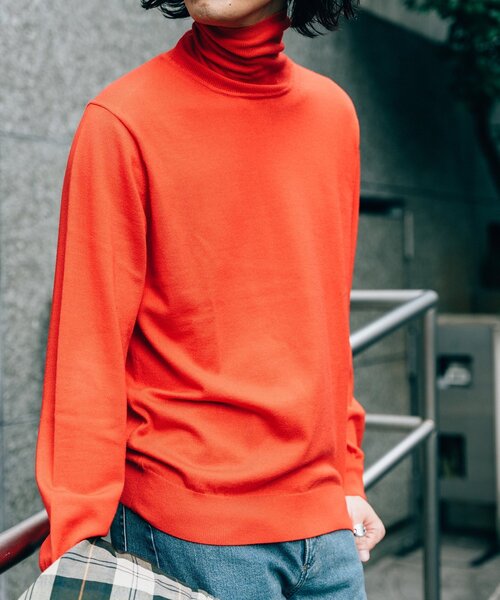 EDIFICE（エディフィス）の「16ゲージ タートルネック ニット（ニット/セーター・メンズ・ホワイト/ブラック/チャコールグレー/ベージュ/グリーン/ネイビー/ブルー/レッド・SMALL/MEDIUM/LARGE/X-LARGE）」の8枚目の写真