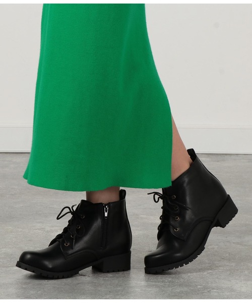 CHILLE（チル）の「レースアップショートブーツ（ブーツ・レディース・ブラック系その他/ブラック・S/M/L/LL）」の6枚目の写真