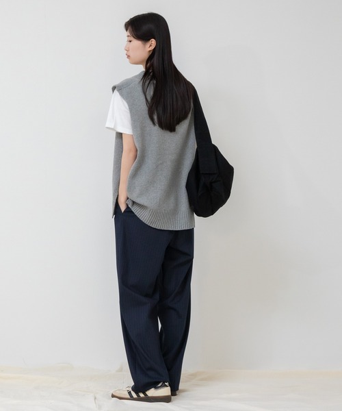 HEILIS(ヘイリス)の「大容量キャンバスショルダーバッグ / メッセンジャーバッグ コットン(メッセンジャーバッグ・レディース・ブラック/アイボリー/カーキ・FREE)」の10枚目の写真