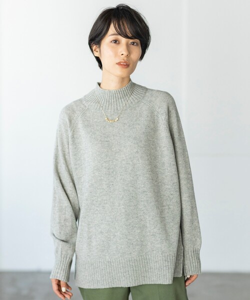 THE SHOP TK （ザ ショップ ティーケー ）の「◆【洗える/ウール混】ハイネックニット（ニット/セーター・レディース・オレンジ/ブラウン系その他/ライトブルー/ライトグレー・13/12）」の2枚目の写真