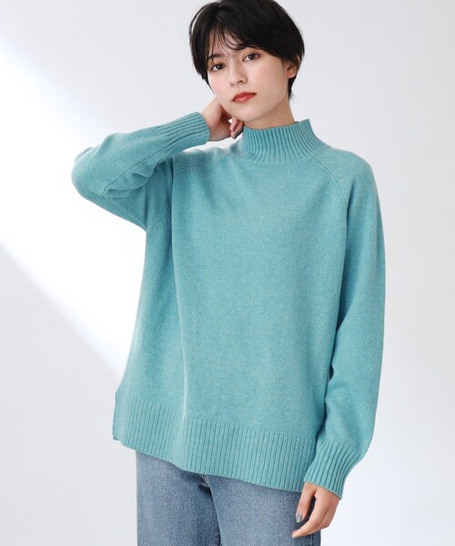 THE SHOP TK （ザ ショップ ティーケー ）の「◆【洗える/ウール混】ハイネックニット（ニット/セーター・レディース・オレンジ/ブラウン系その他/ライトブルー/ライトグレー・13/12）」の3枚目の写真