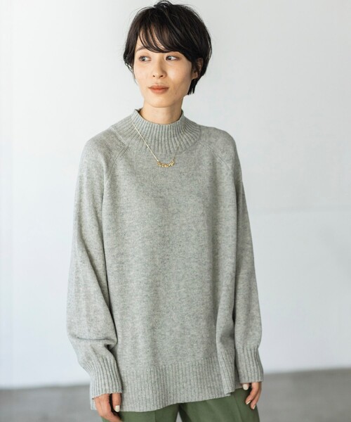 THE SHOP TK （ザ ショップ ティーケー ）の「◆【洗える/ウール混】ハイネックニット（ニット/セーター・レディース・オレンジ/ブラウン系その他/ライトブルー/ライトグレー・13/12）」の5枚目の写真