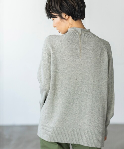 THE SHOP TK （ザ ショップ ティーケー ）の「◆【洗える/ウール混】ハイネックニット（ニット/セーター・レディース・オレンジ/ブラウン系その他/ライトブルー/ライトグレー・13/12）」の6枚目の写真