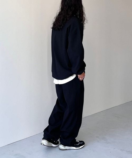 natto(ナット)の「【ユニセックスアイテム】premium slab pullover / プレミアムスラブプルオーバー(スウェット・メンズ・グレー/ネイビー/ブラック・FREE)」の4枚目の写真