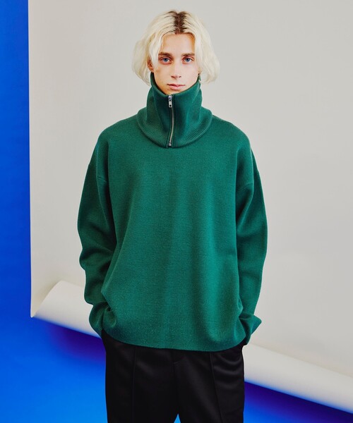 tk.TAKEO KIKUCHI（ティーケータケオキクチ）の「◆ネックウォーマーオーバーニット（ニット/セーター・メンズ・ブラック/ダークグリーン/ネイビー・03/02）」の3枚目の写真