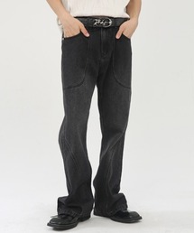 Ressaca（レサーカ）の「デザインシーム切替 フレアブーツカットヴィンテージライクデニムパンツ 美シルエット（デニムパンツ・メンズ）」