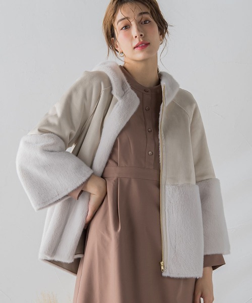 ketty(ケティ)の「フェイクムートンファージャケット(ムートンコート・レディース・キャメル/ベージュ・M)」の1枚目の写真