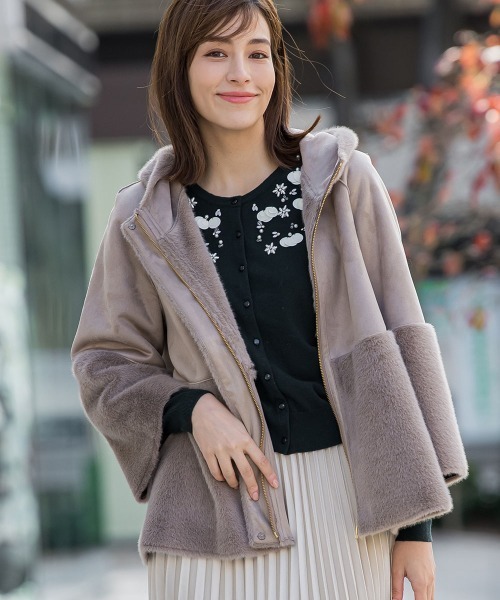 ketty(ケティ)の「フェイクムートンファージャケット(ムートンコート・レディース・キャメル/ベージュ・M)」の2枚目の写真