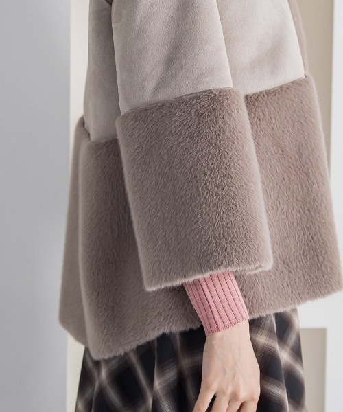 ketty(ケティ)の「フェイクムートンファージャケット(ムートンコート・レディース・キャメル/ベージュ・M)」の5枚目の写真