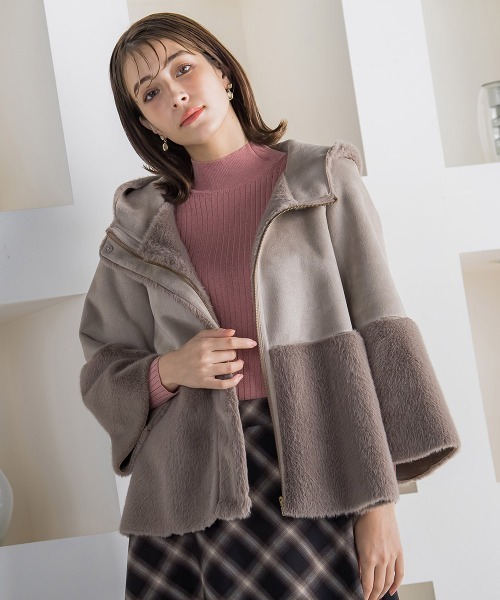ketty(ケティ)の「フェイクムートンファージャケット(ムートンコート・レディース・キャメル/ベージュ・M)」の10枚目の写真