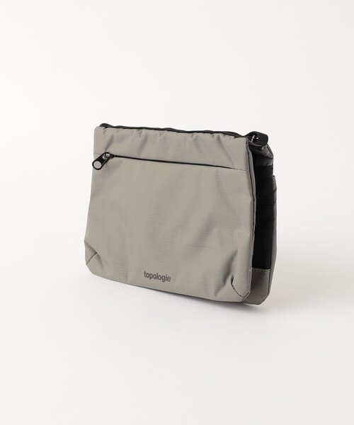 【トポロジー】フラット サコッシュ ショルダーバッグ ストラップ付き 黒×グレー Flat Sacoche Small フラット サコッシュ スモール / Electric