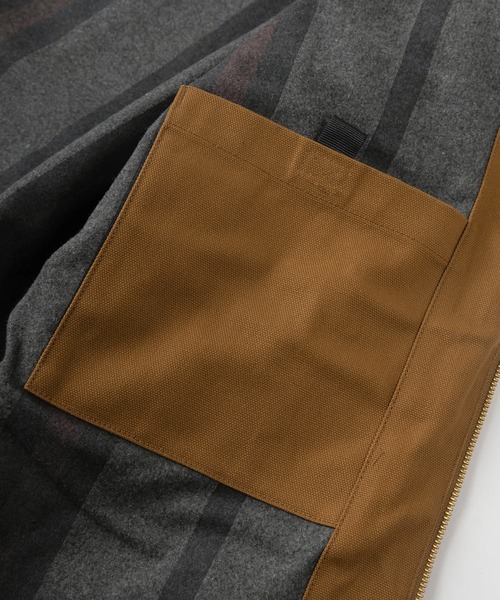 Carhartt WIP（カーハートダブリューアイピー）の「【Carhartt/カーハート】ビッグシルエット ダック地 ジップブルゾン/CARHARTT DETROIT JACKET（ブルゾン・メンズ・カーキ/ブラック/ダークブラウン・M/L/XL）」の11枚目の写真