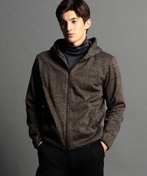 【canal deux Luxe】フリース ヘリンボンフーディ