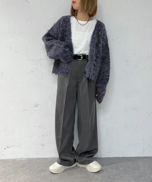 apres jour mignon（アプレジュールミニョン）の「シャギーショートカーディガン【ZOZOTOWN限定アイテム】（カーディガン/ボレロ・レディース・ベージュ/ブルー/パープル/ネイビー・フリー/X-LARGE）」の16枚目の写真