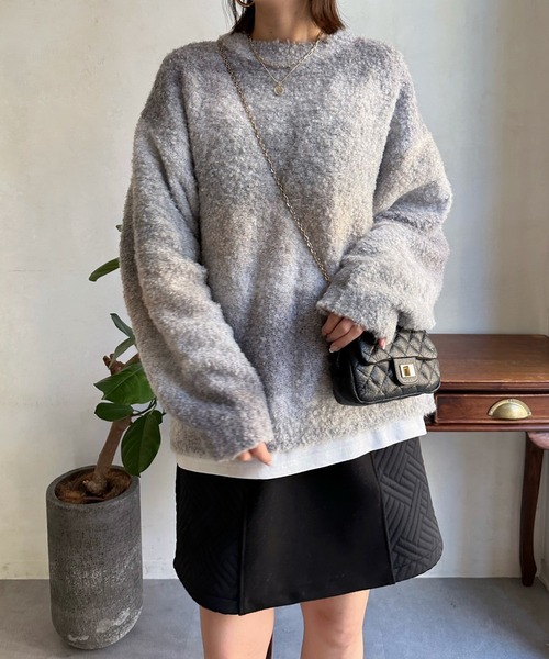 DouDou(ドゥドゥ)の「【WEB限定】 ループグラデーションプルオーバー(ニット/セーター・レディース・ベージュ/ローズ・FREE)」の8枚目の写真
