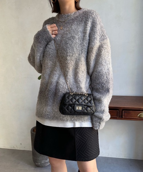 DouDou(ドゥドゥ)の「【WEB限定】 ループグラデーションプルオーバー(ニット/セーター・レディース・ベージュ/ローズ・FREE)」の9枚目の写真