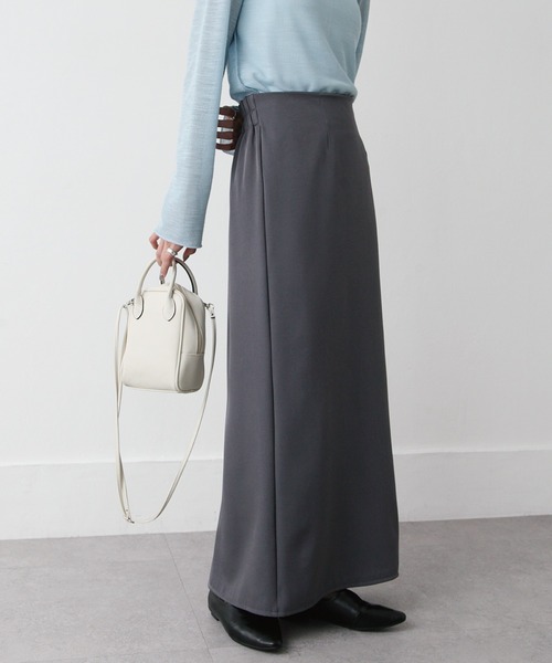 Chillfar（チルファー）の「ハイウエストストレートロングスカート（スカート・レディース・カーキ/ブラック/アイボリー/グレー/オレンジ/ピンク/グリーン/ダークブラウン・LARGE/MEDIUM）」の4枚目の写真