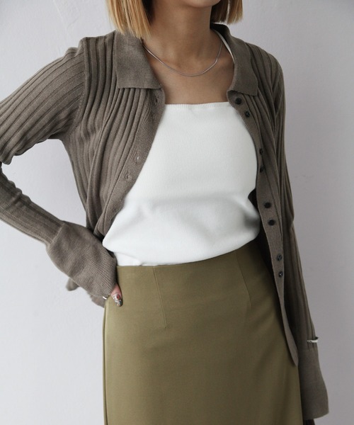 Chillfar（チルファー）の「ハイウエストストレートロングスカート（スカート・レディース・カーキ/ブラック/アイボリー/グレー/オレンジ/ピンク/グリーン/ダークブラウン・LARGE/MEDIUM）」の9枚目の写真