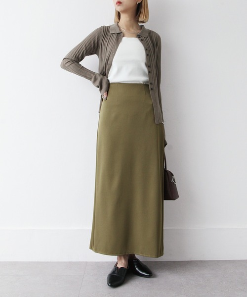 Chillfar（チルファー）の「ハイウエストストレートロングスカート（スカート・レディース・カーキ/ブラック/アイボリー/グレー/オレンジ/ピンク/グリーン/ダークブラウン・LARGE/MEDIUM）」の11枚目の写真