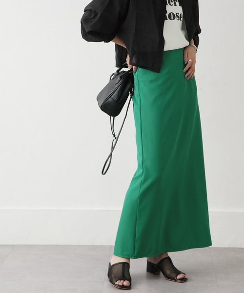 Chillfar（チルファー）の「ハイウエストストレートロングスカート（スカート・レディース・カーキ/ブラック/アイボリー/グレー/オレンジ/ピンク/グリーン/ダークブラウン・LARGE/MEDIUM）」の13枚目の写真