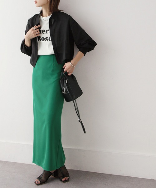 Chillfar（チルファー）の「ハイウエストストレートロングスカート（スカート・レディース・カーキ/ブラック/アイボリー/グレー/オレンジ/ピンク/グリーン/ダークブラウン・LARGE/MEDIUM）」の15枚目の写真